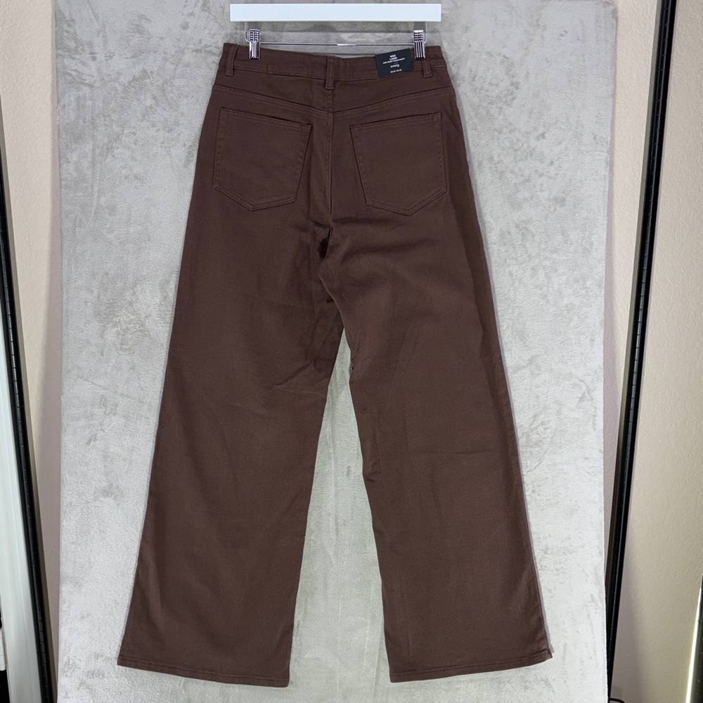 NWT Divided by H&M Wide Leg High Rise Brown Denim Jeans Size 10 - Picture 6 of 8